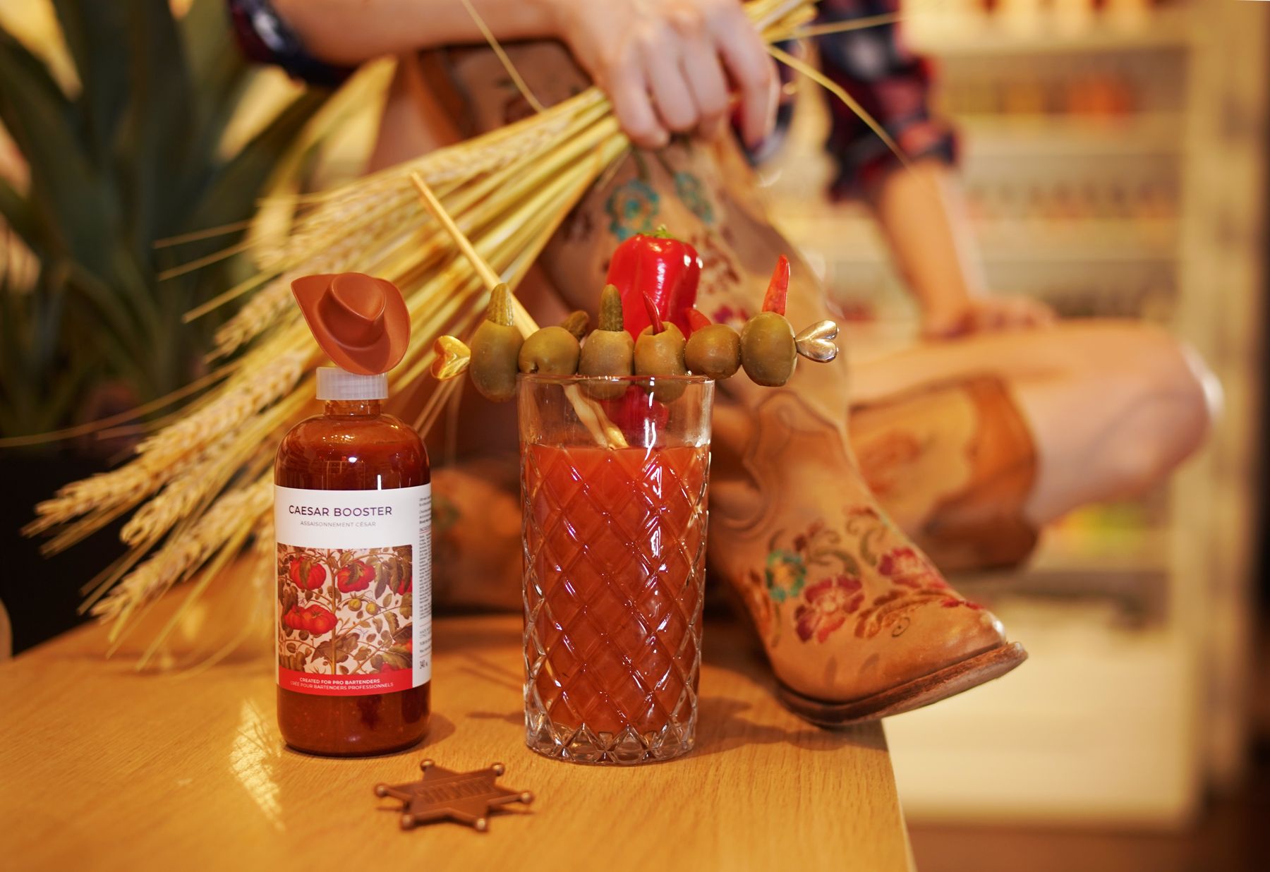 Prosyro Caesar Booster and a garnished Caesar